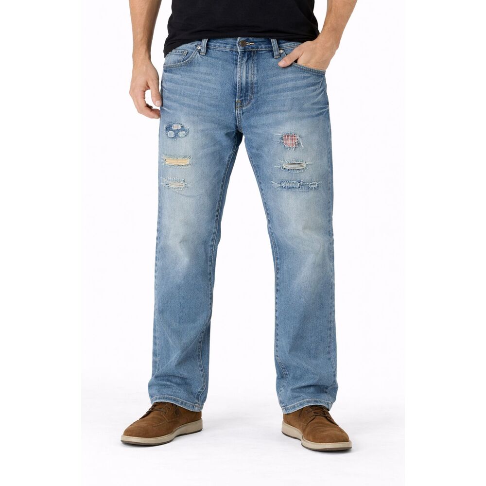 Maxi Milian Distressed Faded Straight Leg Jeans Blue 46